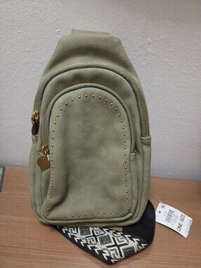 NWT Style & Co. Woven Sling Bag in Hazy Sage